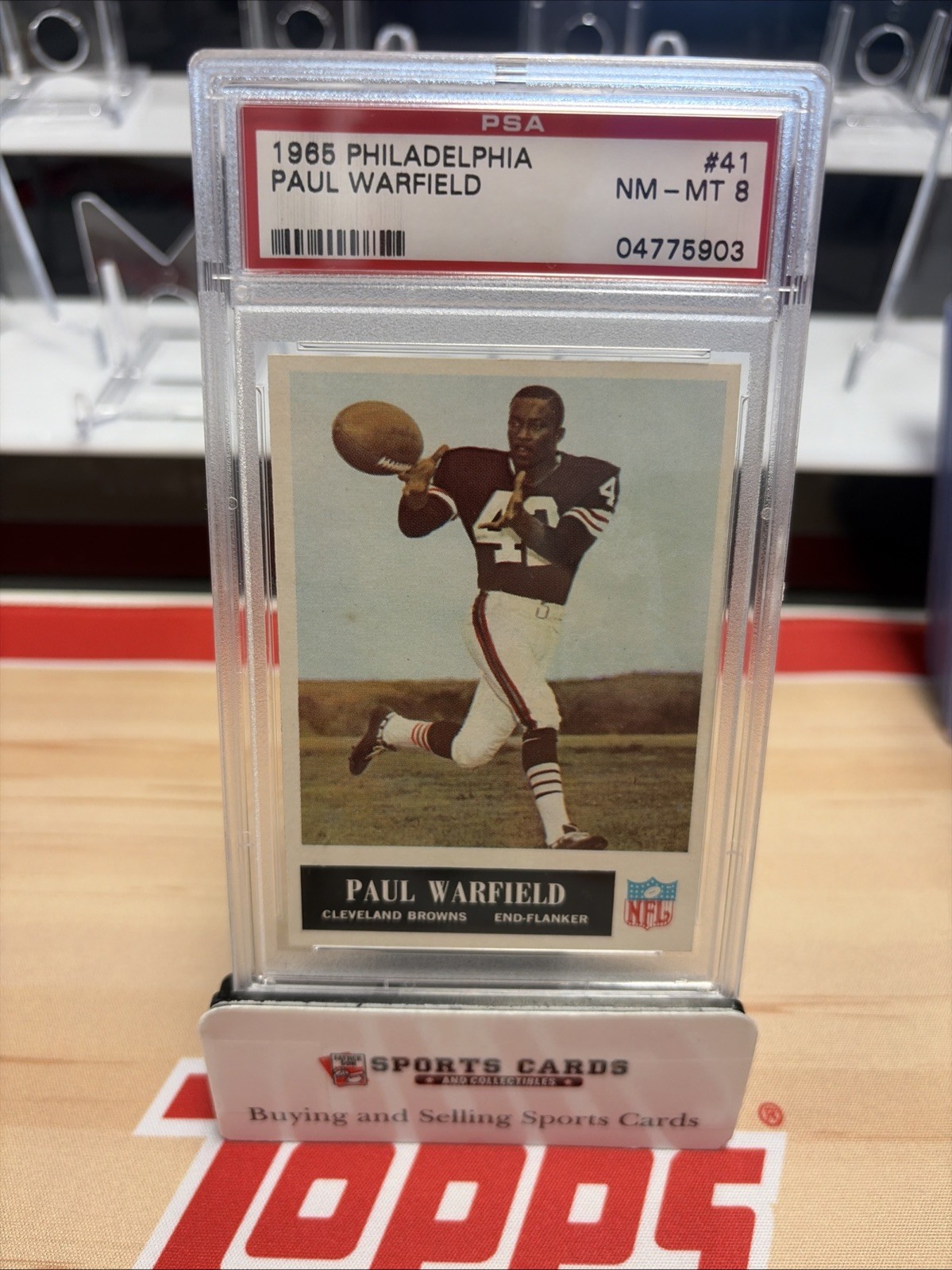 1965 Philadelphia #41 Paul Warfield RC PSA 8 Cleveland Browns HOF Rookie