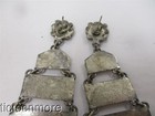 VINTAGE ZUNI INDIAN SNAKE EYES PETIT POINT TURQUOISE TIERED JINGLE EARRINGS STER — photo 8