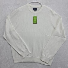 Ben Sherman Ivory White Crewneck Sweater Diamond Knit Mens XXL 2XL NWT Flawed