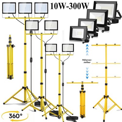 50-300W LED Baustrahler Außen Strahler LED Fluter Fluter Stativ Scheinwerfer