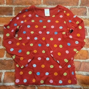Gymboree Girls Cozy Cutie Polka Dot Long Sleeve Red Shirt Sz 4 Guc