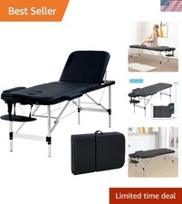 Versatile Folding Massage Table Height Adjustable, Luxurious PU Leather Finish