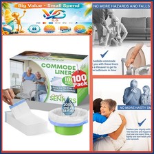 100 Commode Liners Universal Fit Portable Toilet Bags for Seniors 20.5"x15"
