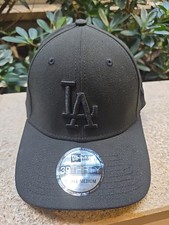 new Era 39thirty LA Los Angeles Dodgers Hat Cap Black Out Lid Flexfit nwt S/M