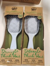 2 Lot Wet Brush Go Green Thick Hair Paddle Detangler Icy Blue