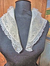 Vtg Lady's Dress Collar French Normandy Lace Whitework