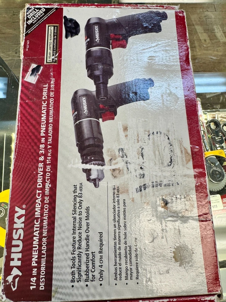 Husky atornillador de impacto neumático de 1/4 pulgada y taladro neumático de 3/8 pulgada Foto 2 de 2