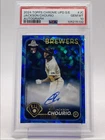 JACKSON CHOURIO 2024 TOPPS CHROME UPDATE SAPPHIRE ROOKIE AUTO /199 PSA 10 Q0027