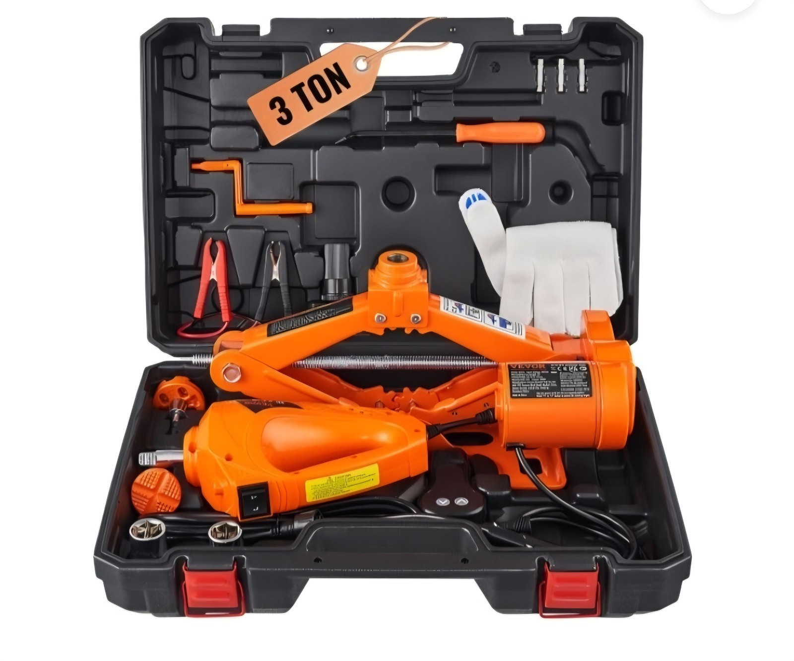 VEVOR Electric Scissor Jack 3Ton 6600lbs Electric Car Floor Jack w/Impact Wrench