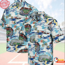 Aloha Dodgers Hawaiian Shirt Short-Sleeve With Pockets Size S-5Xl