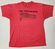 Vintage 90's The Parthenon Nashville Tennessee Red Shirt Size Large Made In USA
