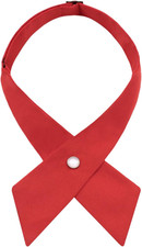 Pre Tied Criss-Cross Bow Ties for Men Women, School Uniform Adjustable Solid Col