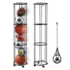 KIFFRIDE 3-Layer Vertical Ball Storage Rack, Garage Black