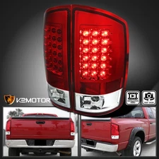 Red Fits 2007-2008 Dodge Ram 1500 2500 3500 LED Tail Lights Brake Lamps Pair