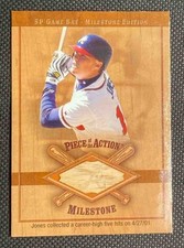 2001 SP Game Bat Milestone Chipper Jones #M-ChJ Piece of Action Braves