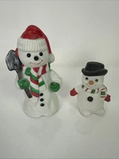 Vintage Homeco Snowman Figurines Lot Of 2