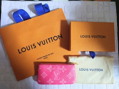 Louis Vuitton Pochette Clé 12x7cm Coated Canvas Rose Ruban New w/ Box & Dust Bag
