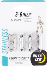 Nite Ize S-Biner Nanolock Mini Stainless Steel Carabiner for Compact Security