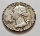 1961-P Washington Quarter • 90% Silver • Circulated • Good High Points • X53