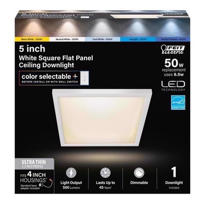 Feit EDGELIT 1.1 in. H X 5 in. W X 5 in. L Frost White LED Flat Panel Light