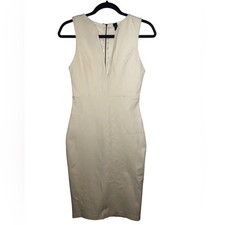 Windsor Cream Low V-neck front Dress with full back Zip