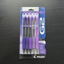 Pilot G2 Colors of Creativity Gel Pen 0.7mm Fine Asst Purple 5/Pk Office School