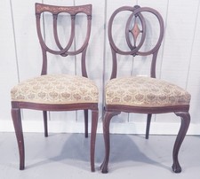 Two Antique Victorian Mahogany Marquetry Tape...
