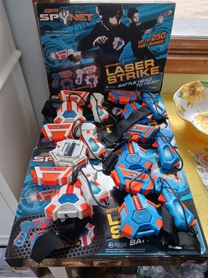 Realtech SpyNet Laser Strike Head TO Head Gun & Shields Laser Gun LOT OF 6