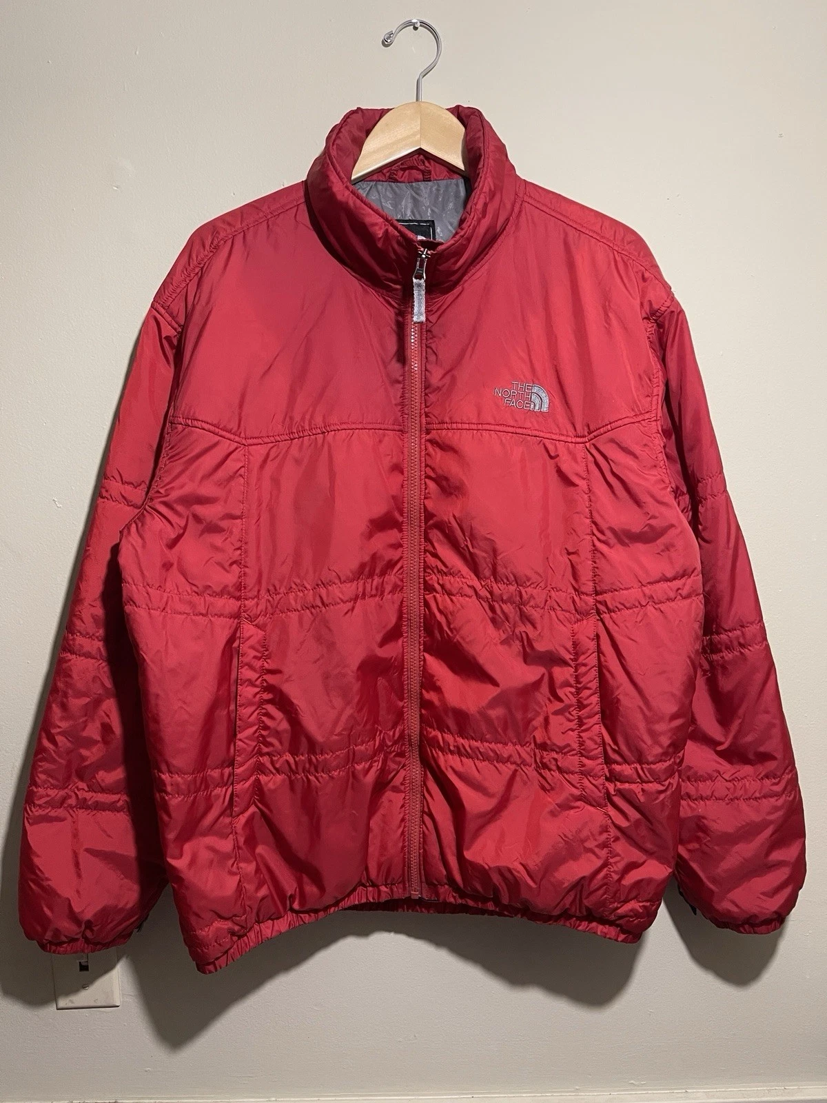 Vtg The North Face Red Full Zip Quilted Puffer Jacket Men’s XL
