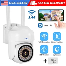 KERUI Wireless WiFi Security Camera System Outdoor Home IR Night Vision+32G Card