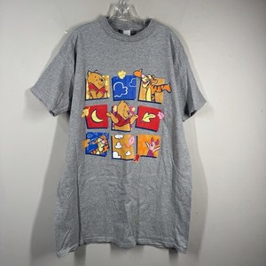 Vintage Disney Winnie Pooh Tigger Piglet Eeyore Extra Long Night Time T-shirt OS