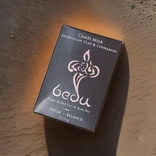 Bedu Camel Milk Moroccan Clay & Cinnamon Triple Milled Face/Body Bar Soap Detox