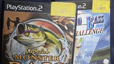 PS2 Fishing Game Lot Cabela's Monster Bass & Rapala Pro Bass Challenge Tested