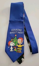 PEANUTS Neck Tie Seasons Greetings Happy Holidays Snoopy Charlie Brown Christmas