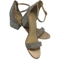Betsey Johnson Formal Heeled Sandal Champagne Sz 7 Dance Prom Evening Wear Date