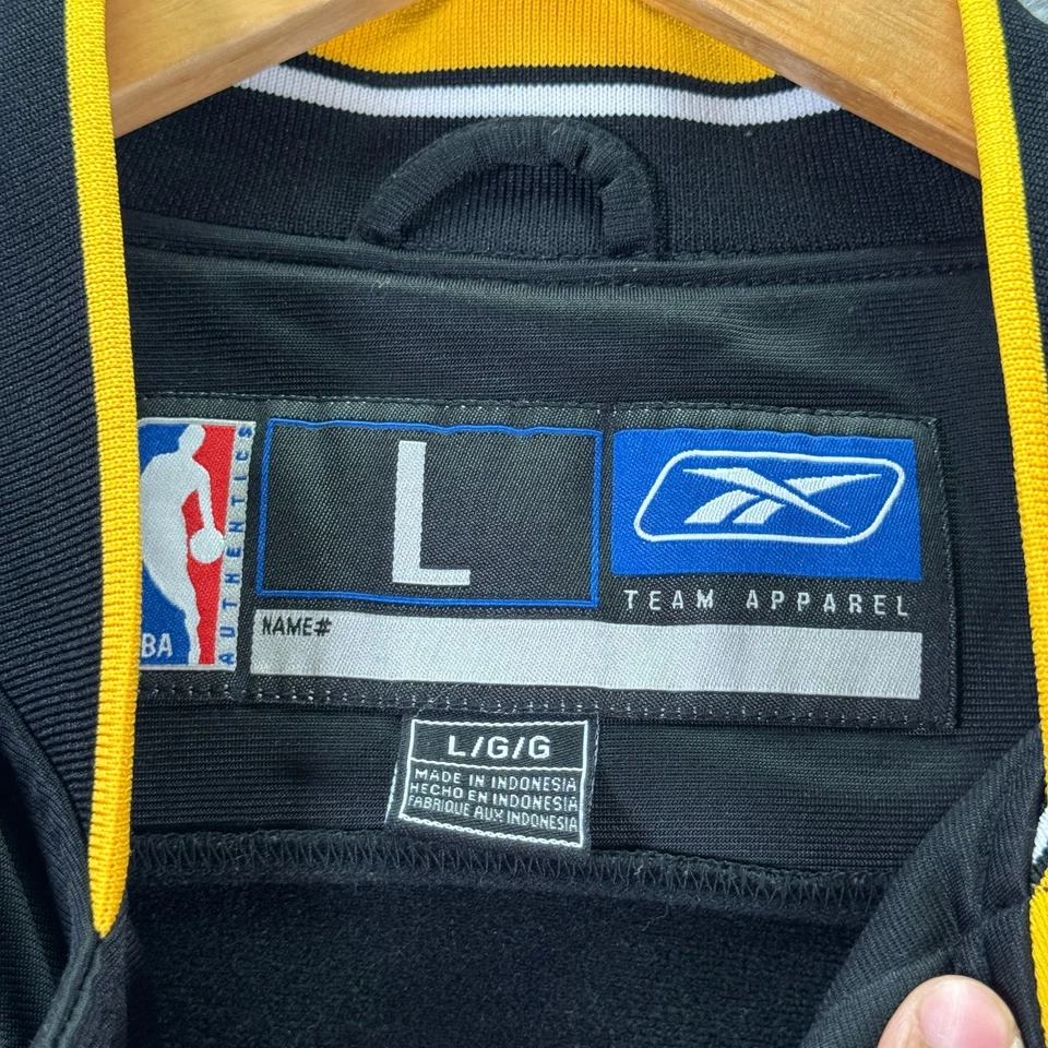 Chaqueta de calentamiento vintage de Los Angels Lakers para hombre grande negra NBA Reebok ropa deportiva Foto 4 de 4