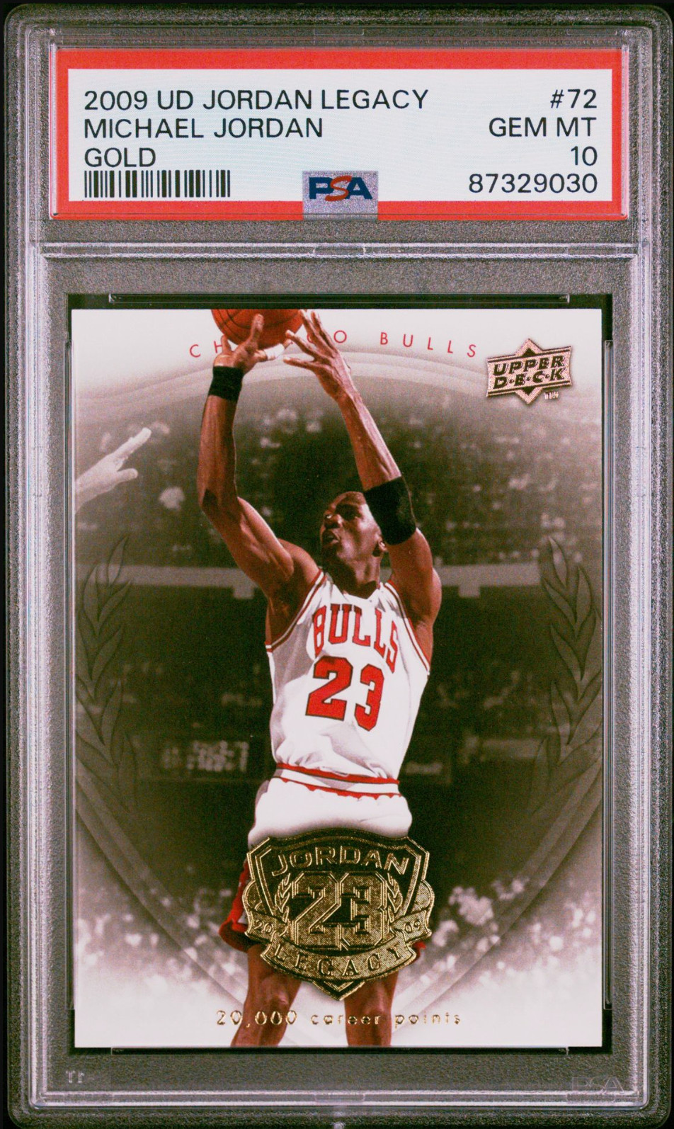 2009 UD Upper Deck Jordan Legacy Gold Michael Jordan #72 PSA 10