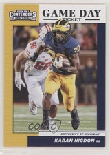 2019 Panini Contenders Draft Picks Game Day Ticket Karan Higdon #36 fl4