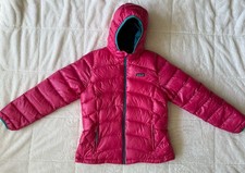 Patagonia Girls Hi-Loft Down Sweater Hoody Jacket Pink XXL 16/18