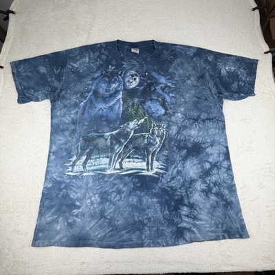 VTG Genuine Desert Wash T-Shirt Men's Wolves Howling Graphic Tee Distressed 2XL