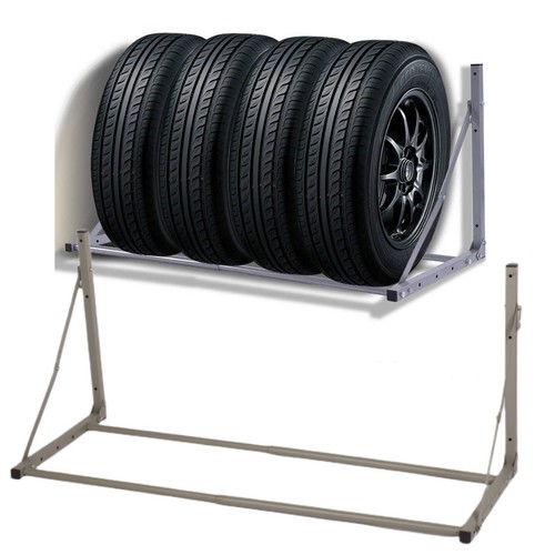 Car Tyre Rack Wall Mounted Foldable Adjustable Garage Spare Wheel ...
