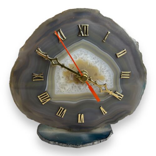 Horloge à quartz tranche de cristal d'agate pierre précieuse testée batterie de travail nécessaire - Photo 1 sur 6
