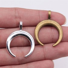 10pcs 33x26mm Alloy Charm Horned crescent Moon Pendant
