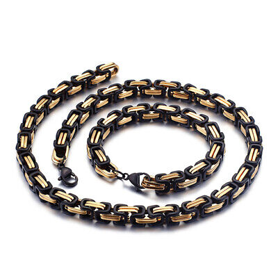 Top Quality 7-40" 4/5/8mm Stainless Steel Rose Gold Mens Byzantine Link Necklace Top Quality 7-40" 4/5/8mm Stainless Steel Rose Gold Mens Byzantine Link Necklace