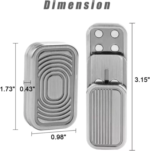 Push Card Fidget Slider EDC Fidget Toy Slider Magnetic Metal Stress Toy Sliver - Picture 2 of 12
