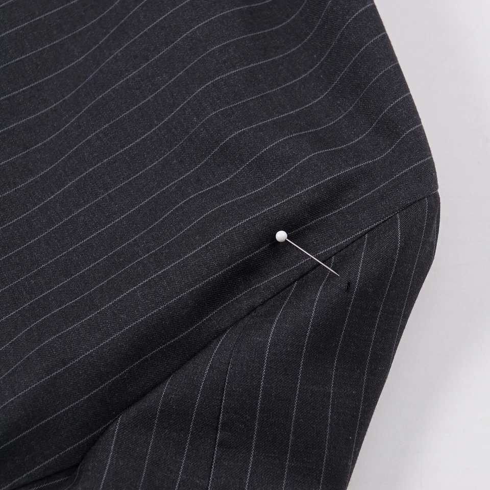 Chaqueta de traje de lana a rayas gris carbón Imperfect Orazio Luciano 46R (UE 56) Foto 2 de 4