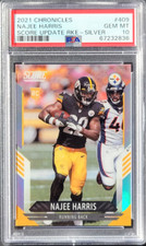 2021 Panini Chronicles Najee Harris SCORE UPDATE RC, SILVER PRIZM, PSA 10 POP 1