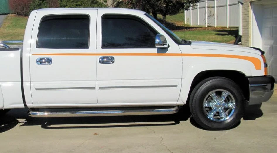 Calcomanías gráficas adhesivas de vinilo Chevrolet Silverado Hockey Stripe 3M 2003-2006 Foto 3 de 4