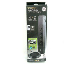 GE UltraPro Surge Protector 4 Outlet  2 USB Outlets w/ Wireless Charging - NEW