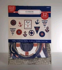 Amscan Nautical Cutouts 12pc Value Pack Party Celebration Various Prints & Sizes